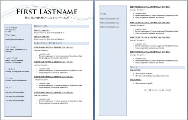 two page resume format