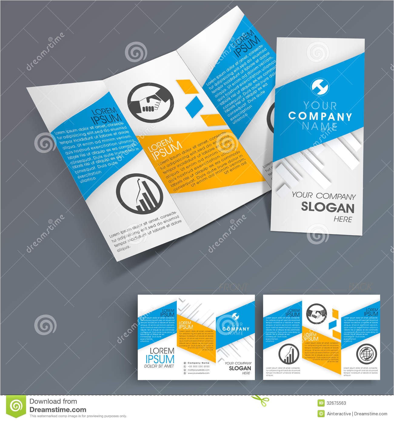 stock photos professional business three fold flyer template corporate brochure cover design can be use publishing print image32675563
