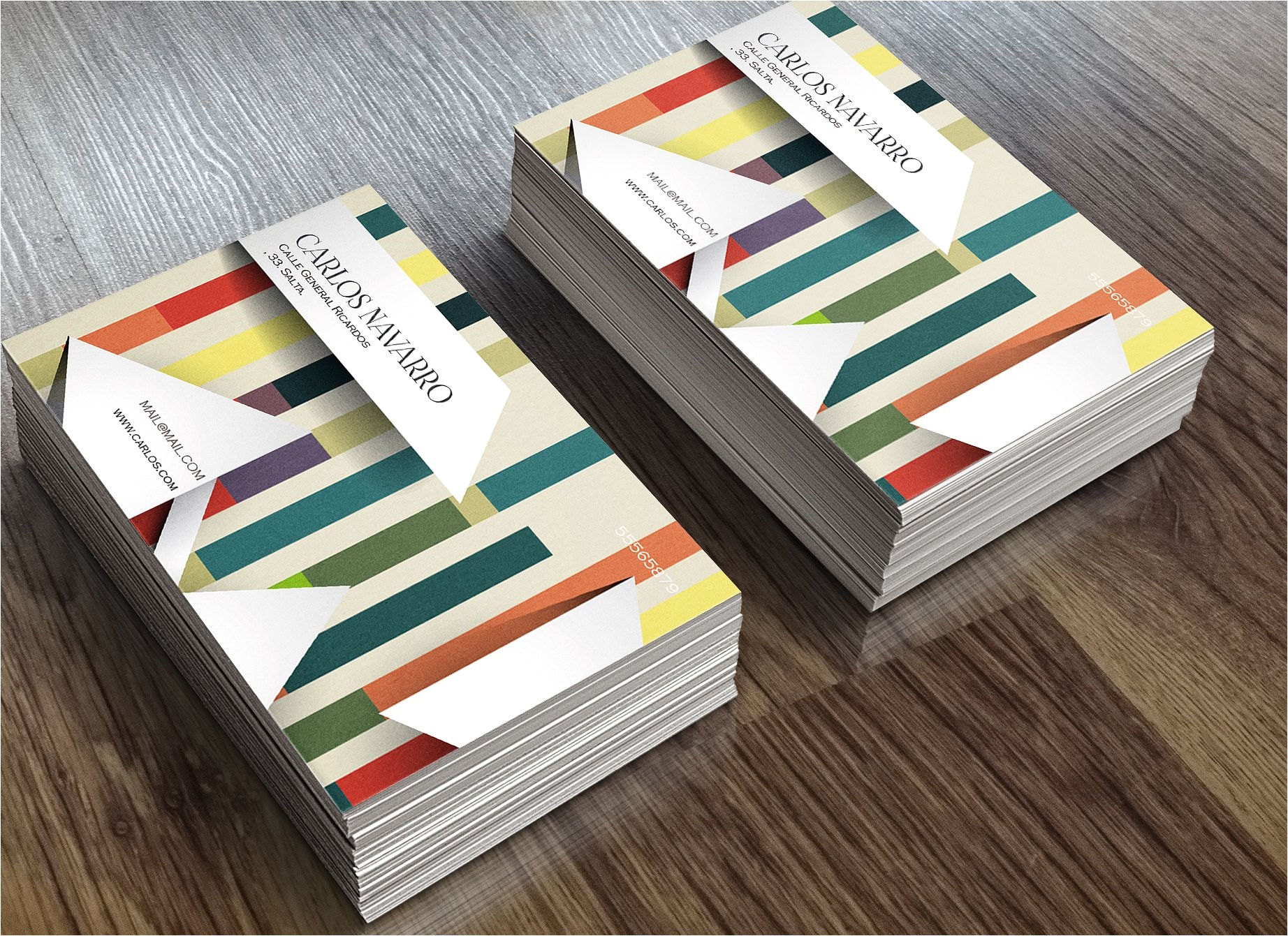 237693 business card striped color 3d