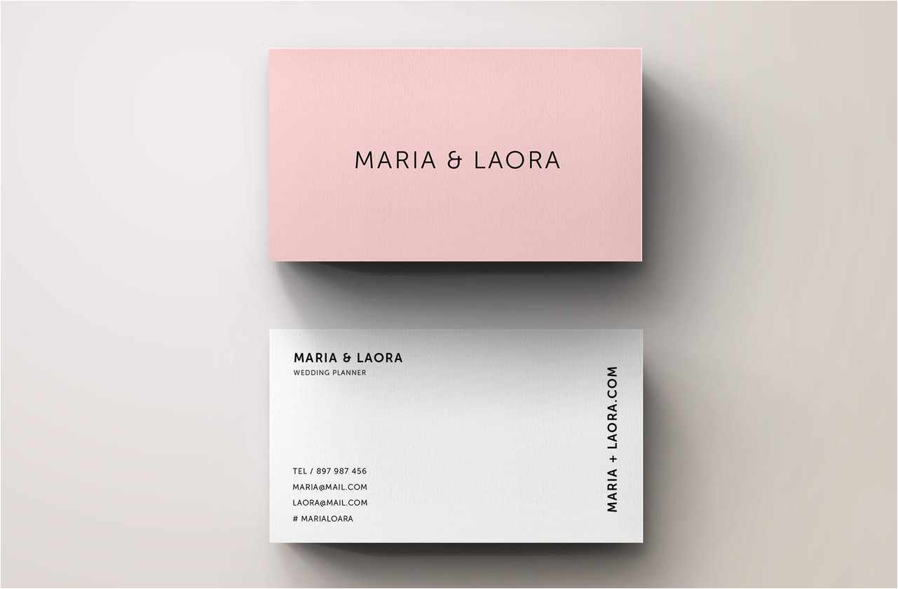 pink business card template