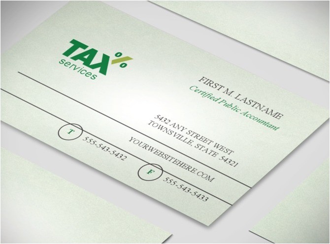 accounting tax services business business card template