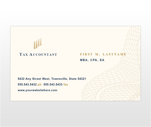 cpa tax accountant services business card template