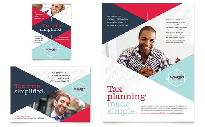 tax preparer flyer ad template design fn0340701