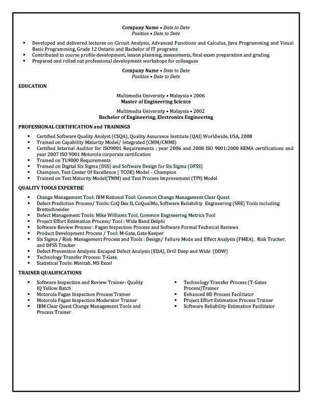 australian format resume samples