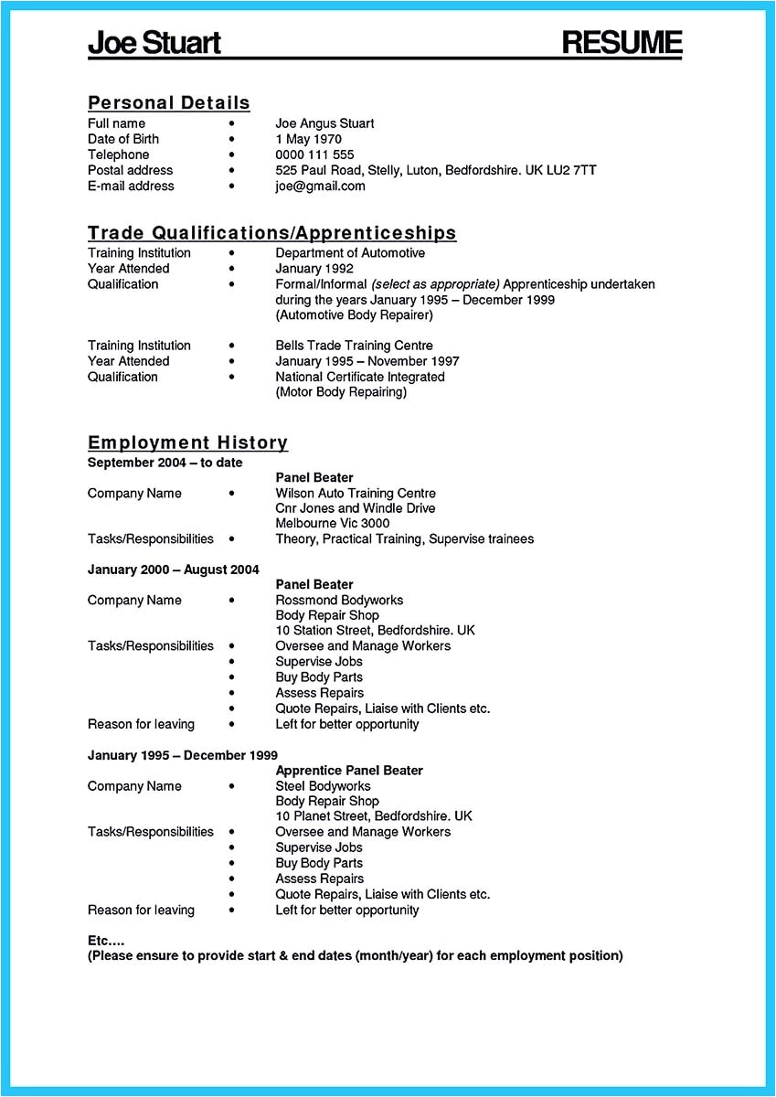 delivering your credentials effectively on auto mechanic resume