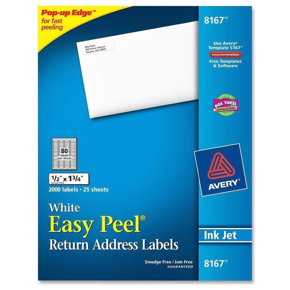 Avery 1 2 X 1 3 4 Label Template 3 Packs Avery 8167 Inkjet Return Address Labels 1 2 X 1 3