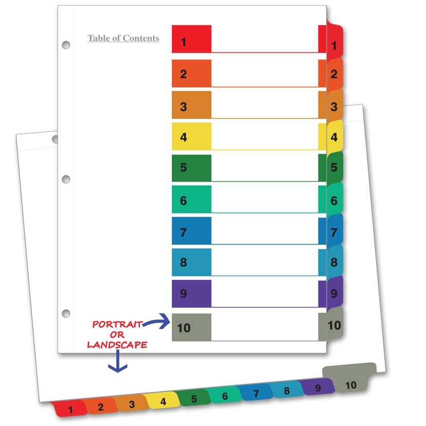 Avery 10 Tab Divider Template Avery 10 Tab Color Template Zeehelper