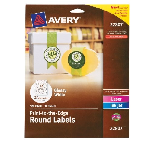 avery permanent print to the edge round labels laserinkjet 2 5 inch brown kraft pack of 225 22808 10397