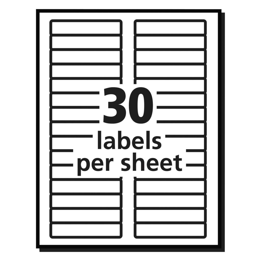 mailing label templates 30 per sheet and avery permanent file folder labels trueblock inkjet laser white