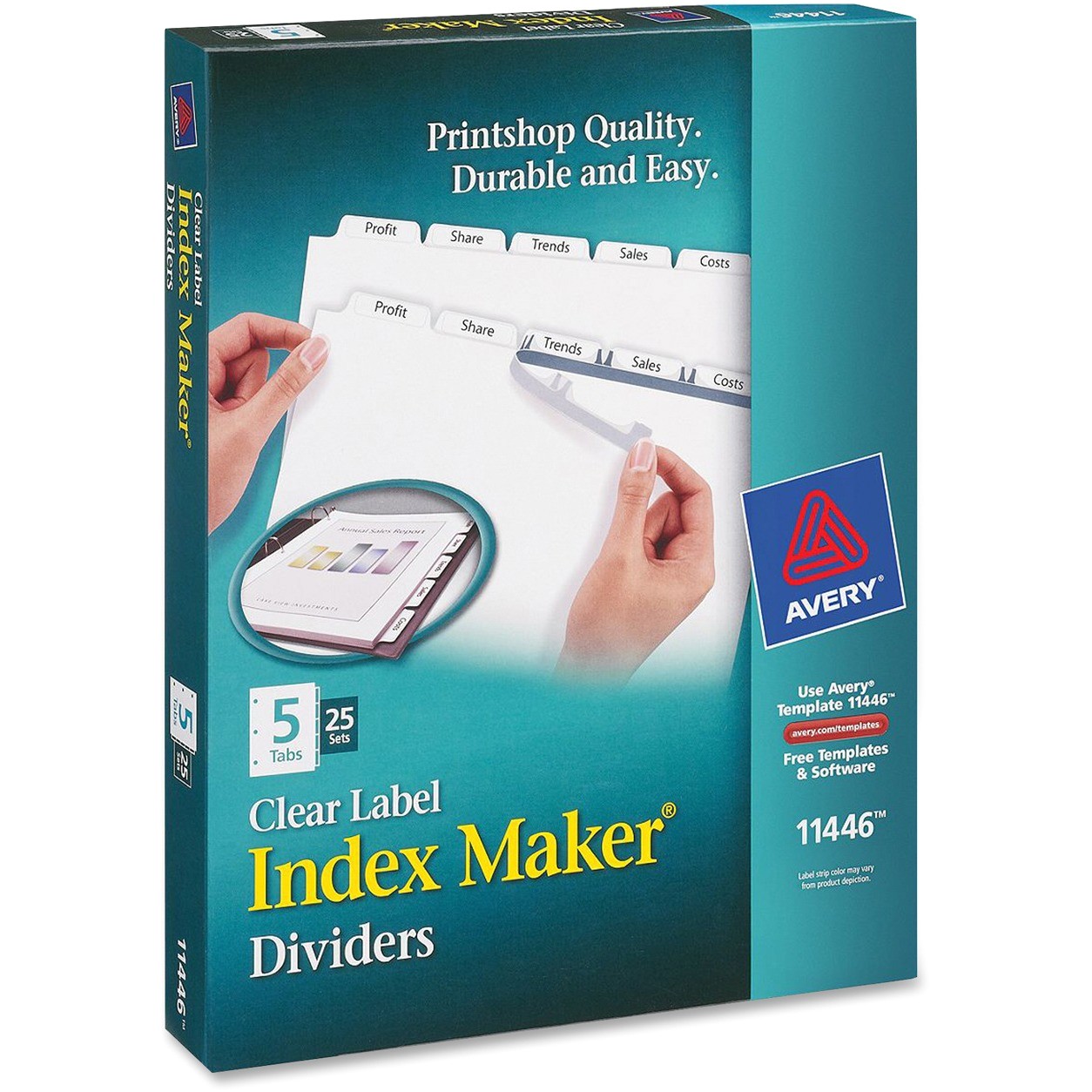 ave11446 avery lsk5b index maker clear label divider