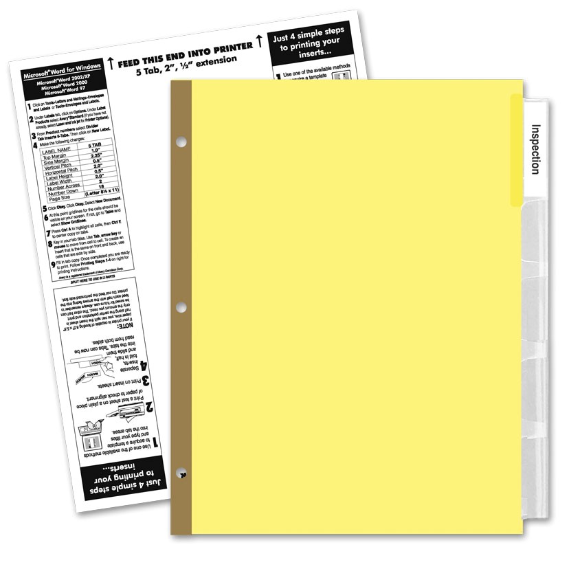 avery print on tabs template