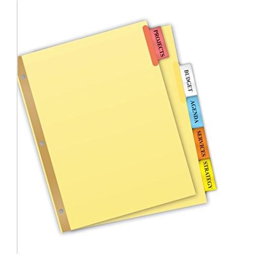 Avery 5 Tab Template 11109 Avery Big Tab Insertable Dividers 5 Tab Set 11109