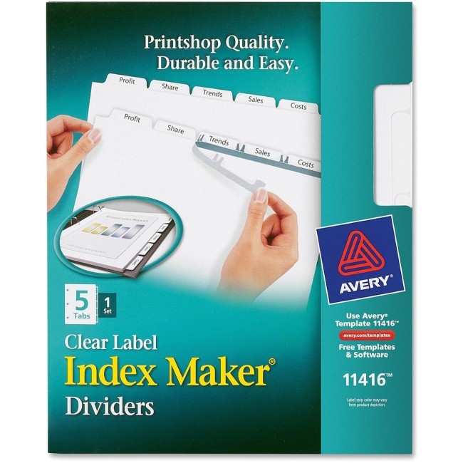 ave11416 avery 11416 index maker clear label divider with tabs