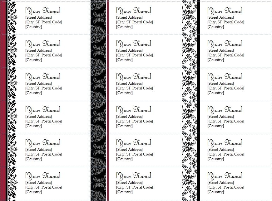 avery address labels template
