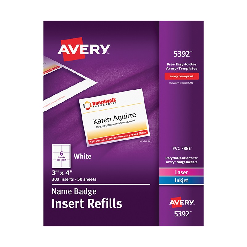 avery name badge inserts ave05392