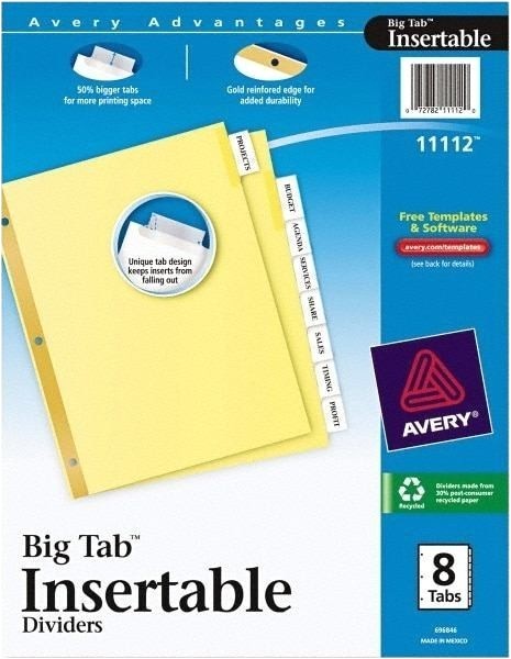 avery big tab template 11112