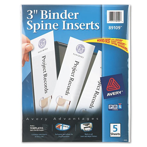 binder spine inserts 3 spine width 3 insertssheet 5 sheetspack ave89109