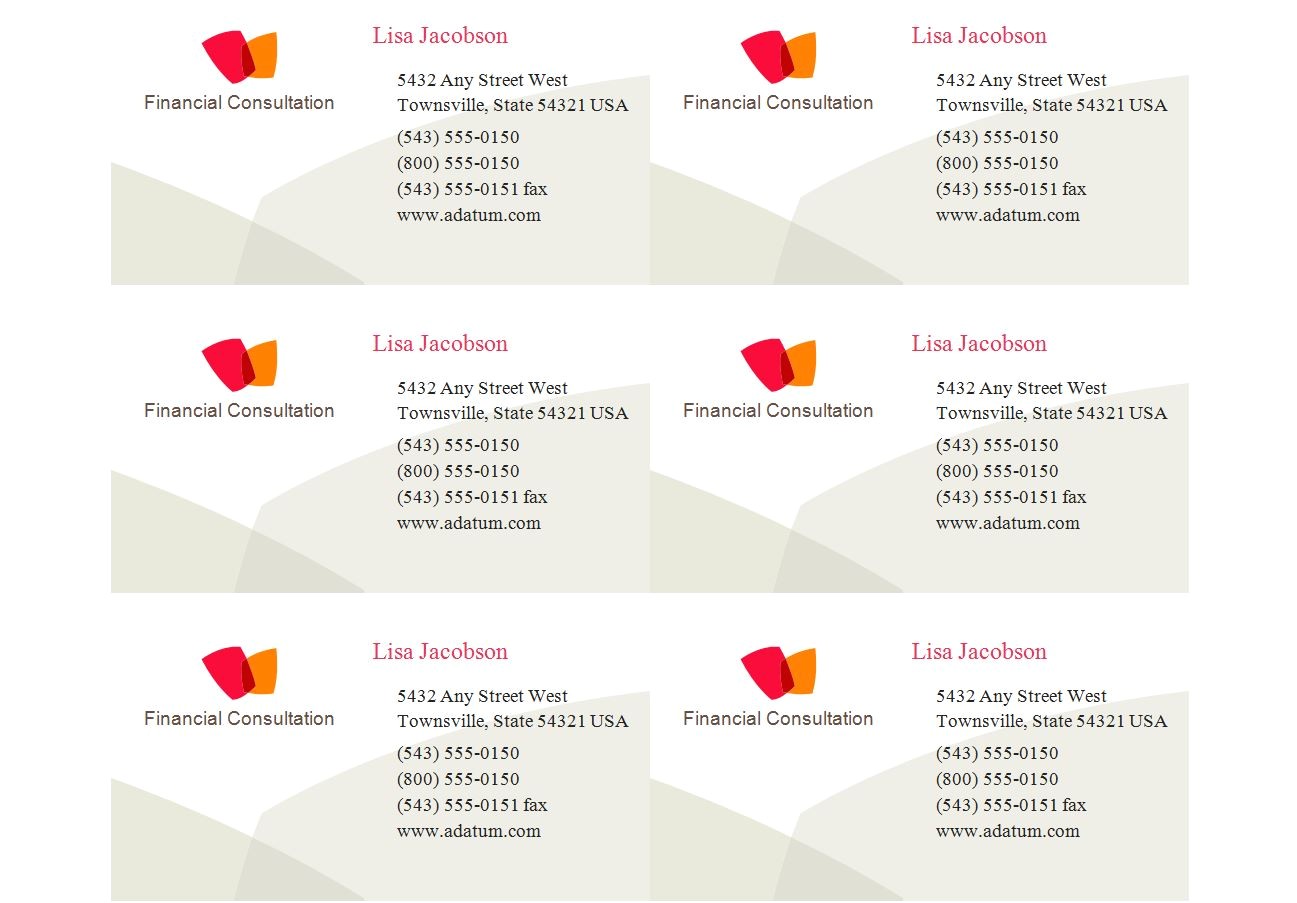 Avery Business Cards Template 8371 Avery 8371 Business Card Template Business Card Sample