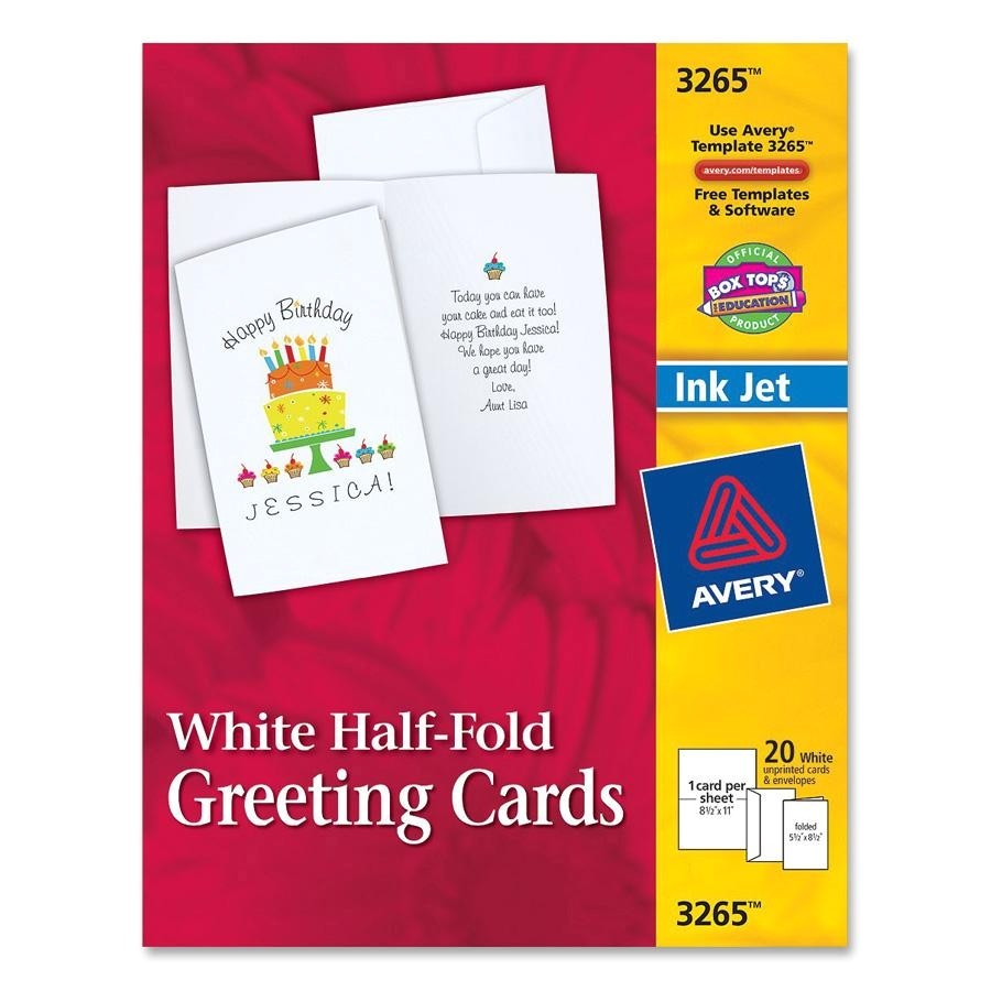 avery greeting card 20 per box 5 50 x 8 50 white