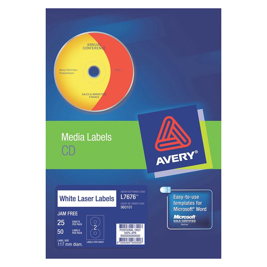 avery laser label cddvd l7676 2up labl5686