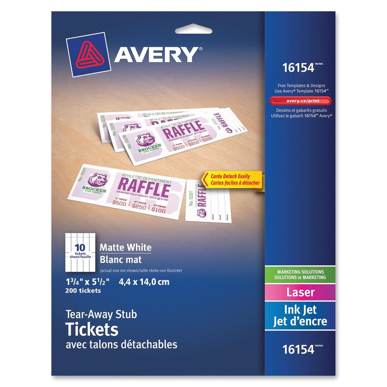 avery printable tickets with tear away stubs ave16154