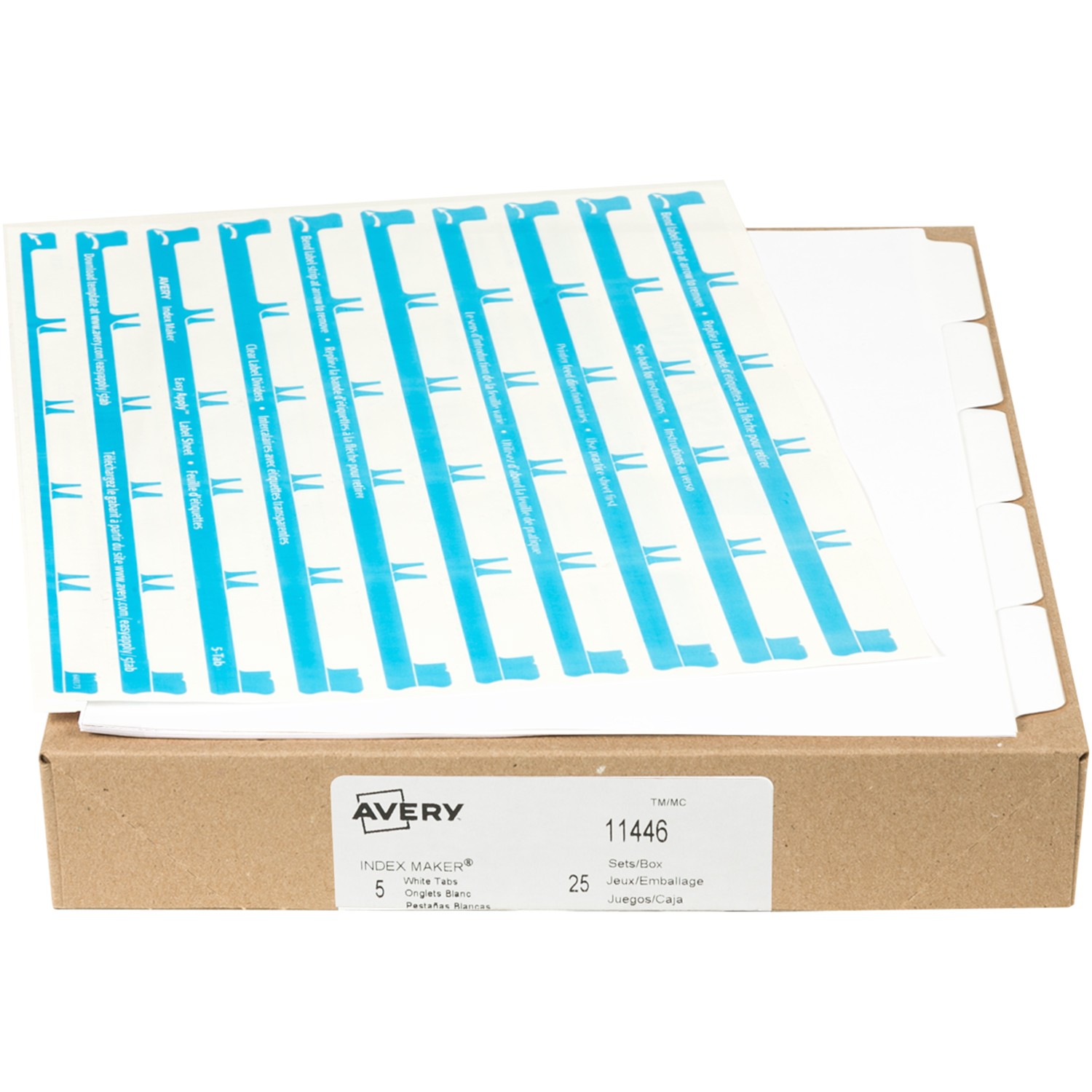 11446 avery index maker white dividers with easy apply clear labels and white tabs