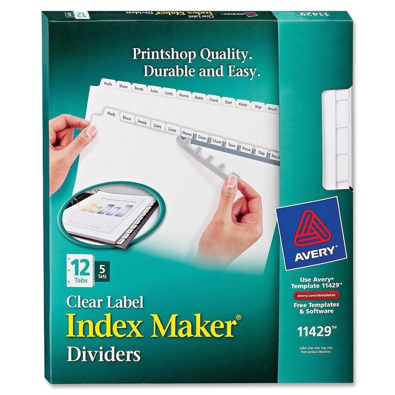 ave11429 avery 11429 index maker clear label divider