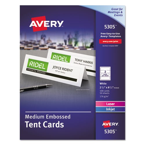 avery medium embossed tent cards 5305