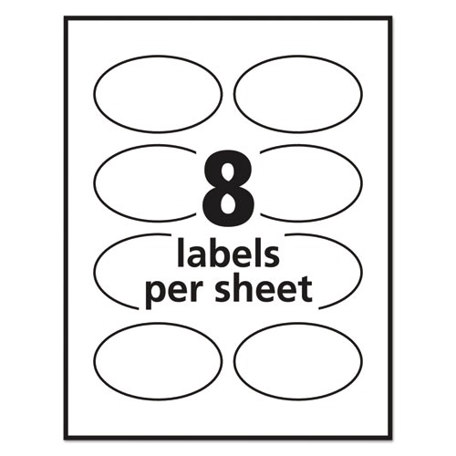 oval print to the edge labels 2 x 3 13 glossy white 80pack ave22820