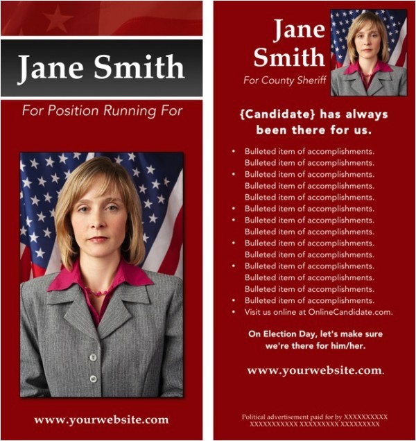online candidate now offering political brochure templates