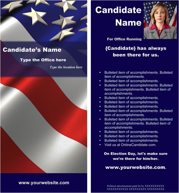 Avery Rack Card Template Political Print Templates Red White and Blue theme Word