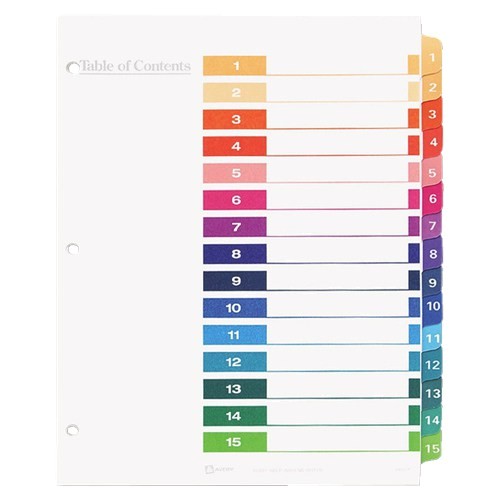 Avery Ready Index 12 Tab Template Avery Table Of Contents Template 15 Tab Brokeasshome Com