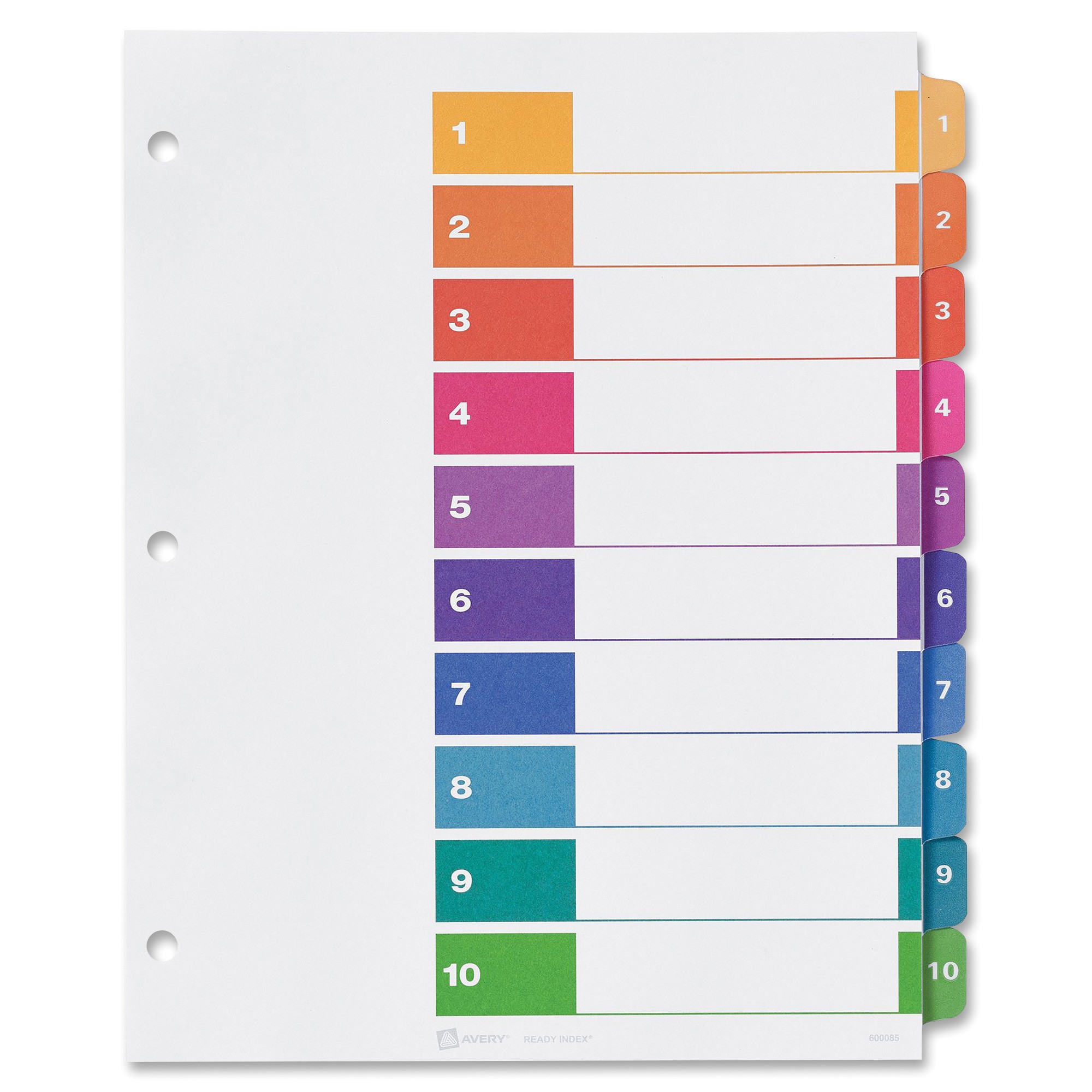 avery ready index customizable table of contents classic multicolor dividers ave11188