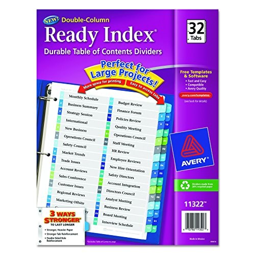 Avery Ready Index Double Column Dividers 32 Tabs Template 1 Avery Ready Index Double Column Dividers 32 Tabs Template Avery Ready Index Double Column Table Of Contents Dividers
