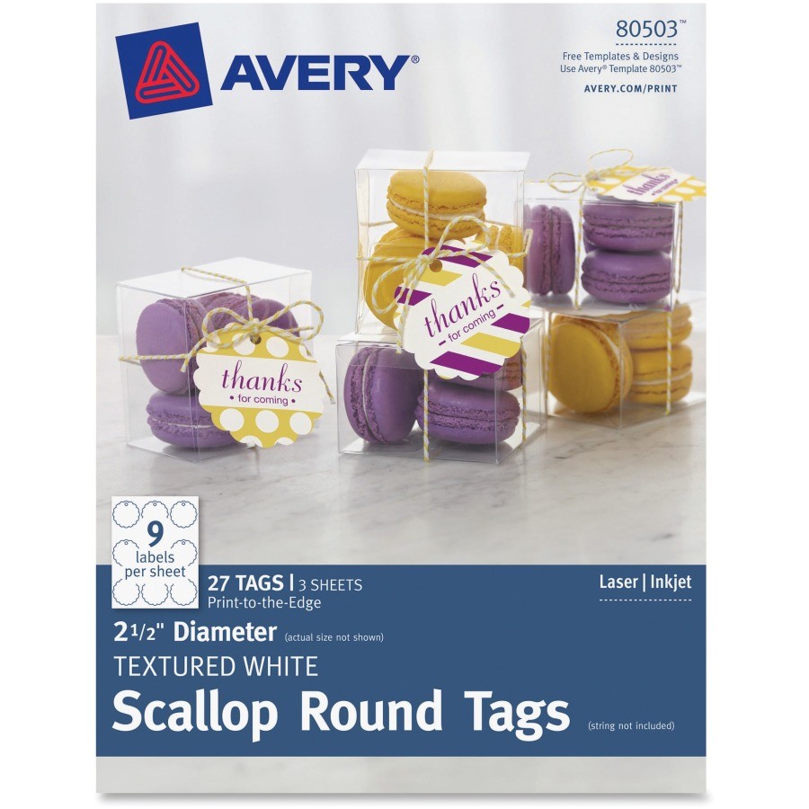 avery textured scallop round tags ave80503