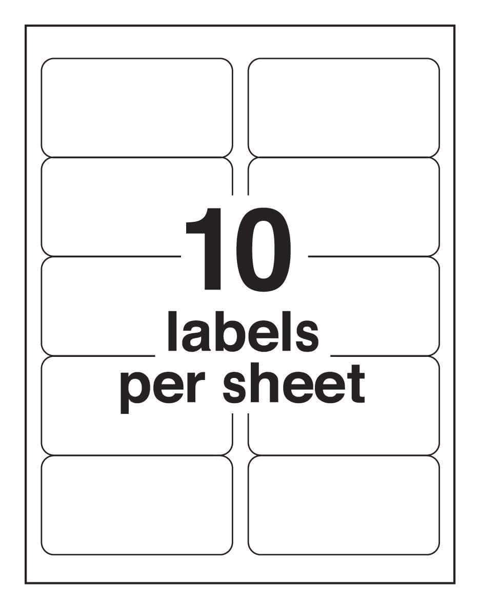 avery 10 labels per sheet template