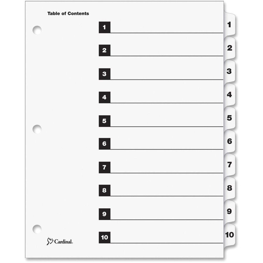 Avery Table Of Contents Template 10 Tab williamsonga.us