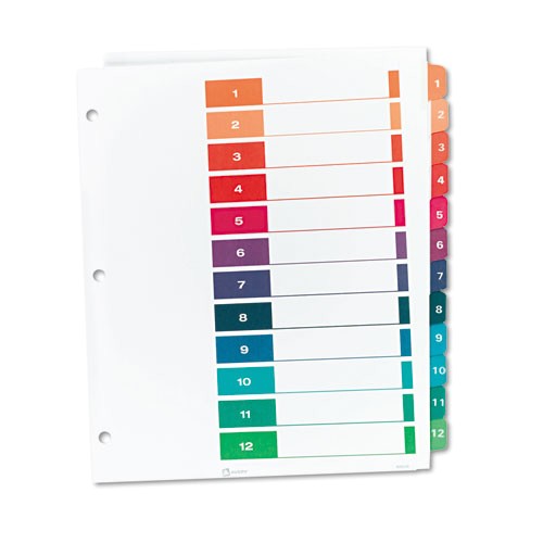 ready index customizable table of contents multicolor dividers 12 tab letter ave11141