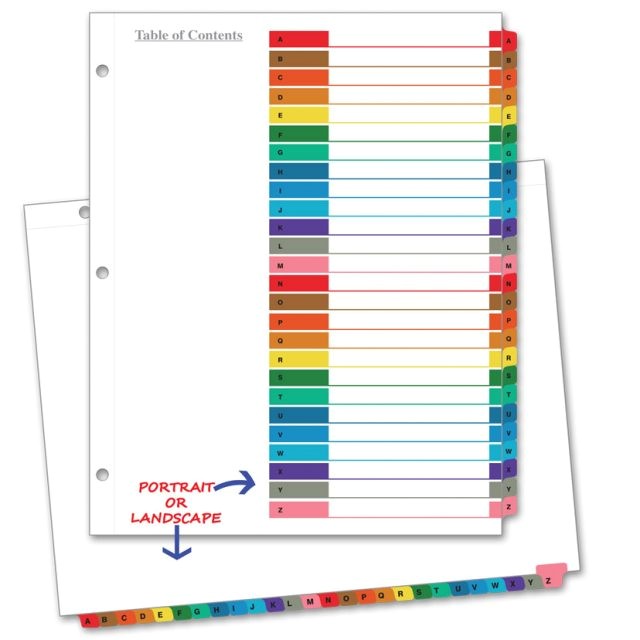 avery table of contents template printable dividers 15 tab expert concept