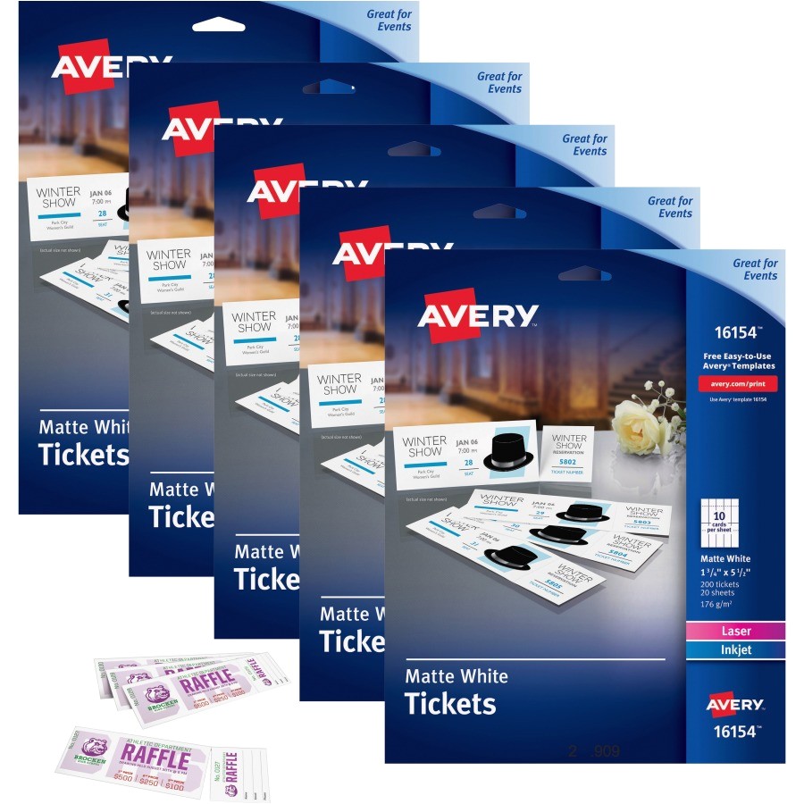 Avery Templates for event Tickets Avery Printable Tickets Template