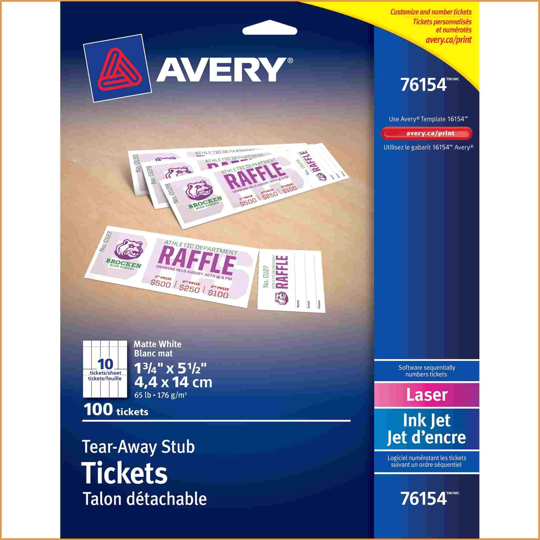 avery ticket template
