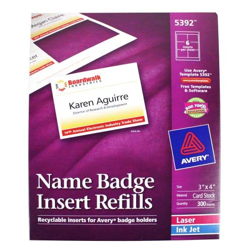 Avery Vertical Name Badge Template Avery Name Badge Insert Refills 3 Quot X 4 Quot 6up 50 Sheets