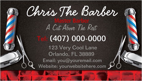 barber business card