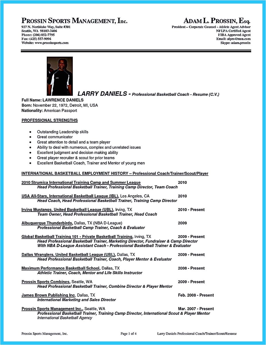 captivating thing for perfect and acceptable basketball coach resume