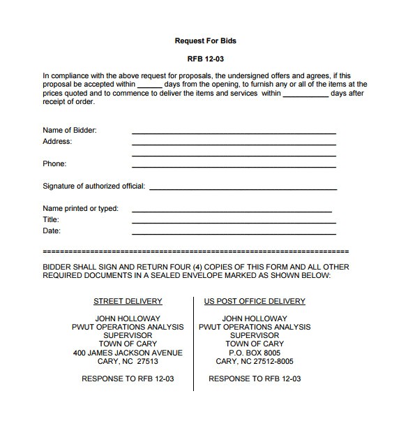 Bid Proposal Template Pdf Bid Proposal Templates 19 Free Word Excel Pdf