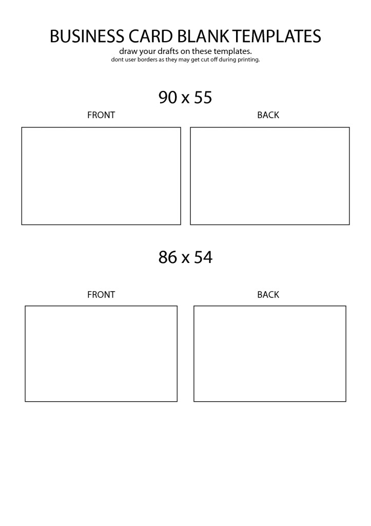 blank business cards templates free download