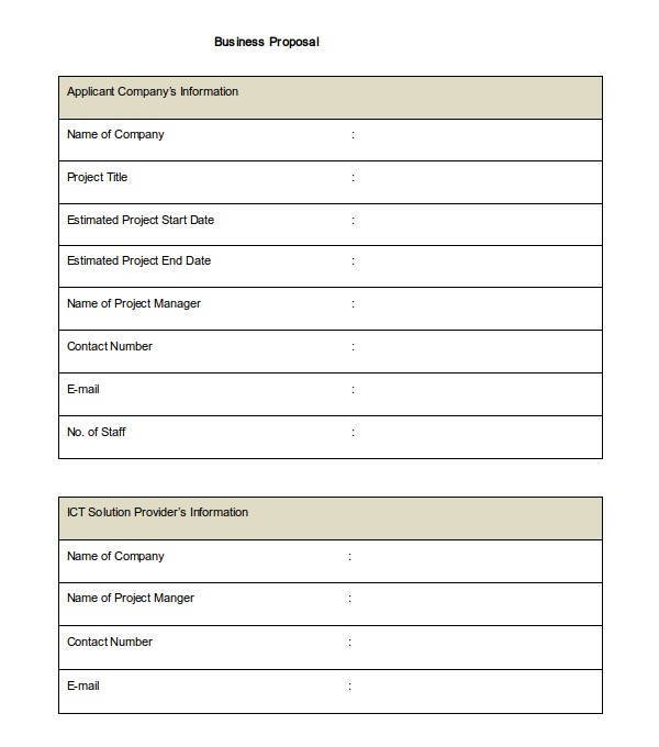 Blank Business Proposal Template 18 Proposal Templates Free Sample Example format