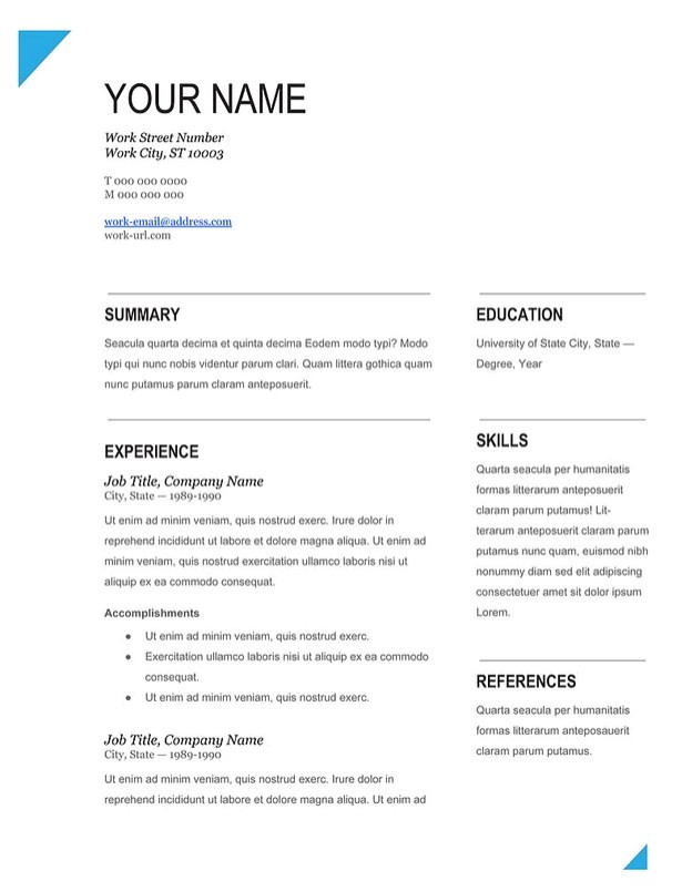modern fill in blank resume template works