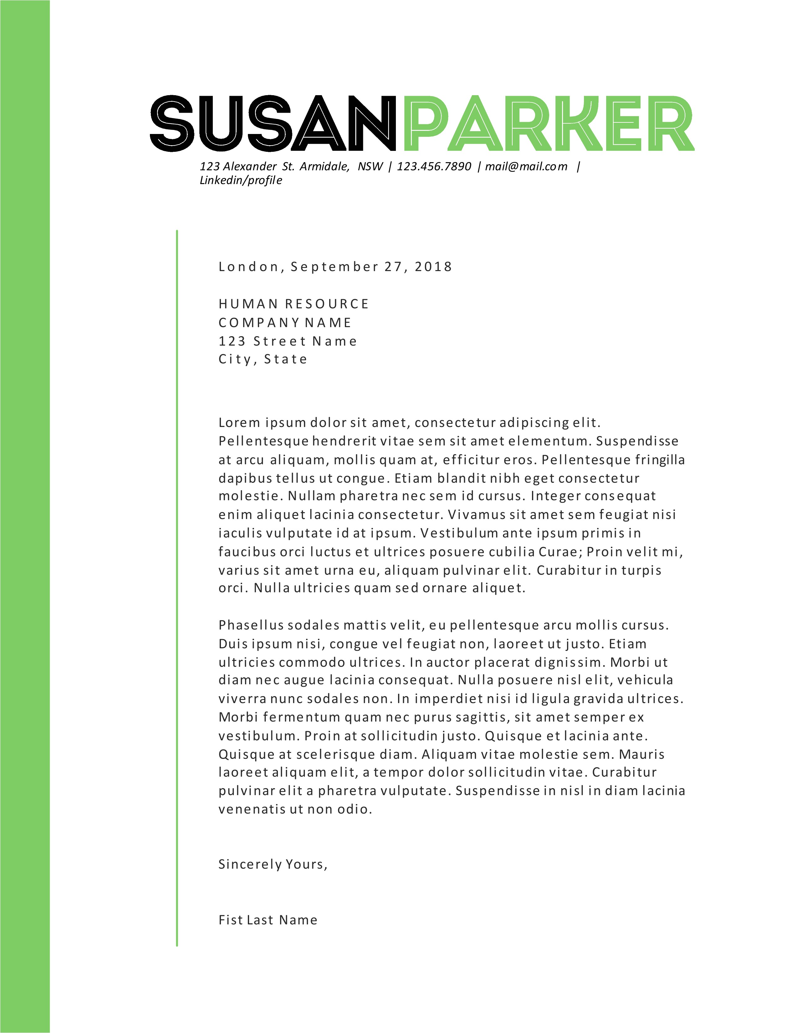 243411 bold green modern resume template
