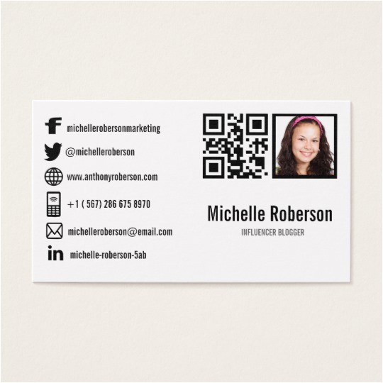 photo qr code and social media icons business card 240584244282767736
